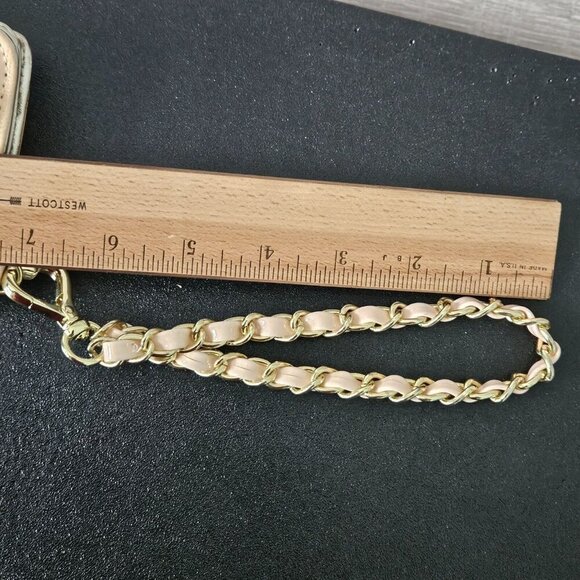 Betsey Johnson Blush Celly Embossed Wallet Wristlet Heart Gem & Chain Strap - Picture 12 of 14